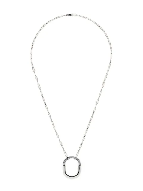 Tiffany & Co. 18K white gold medium Lock diamond necklace White 72342119