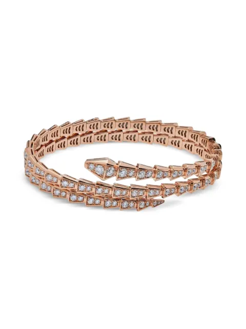 Bvlgari 18K rose gold Serpenti Viper diamond bracelet Gold 357270