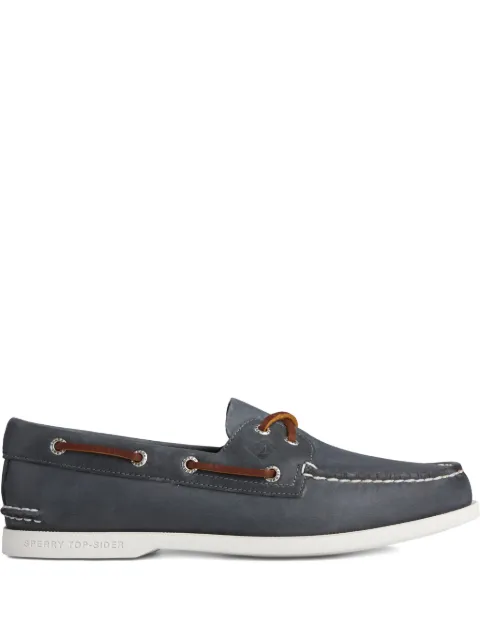 Sperry A/O 2 Eye Plushwave "Blue" boat shoes Grey STS22196