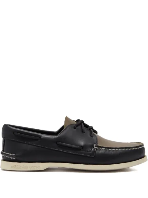 Sperry A/O 3 Eye "Black/White" boat shoes Black STS21652