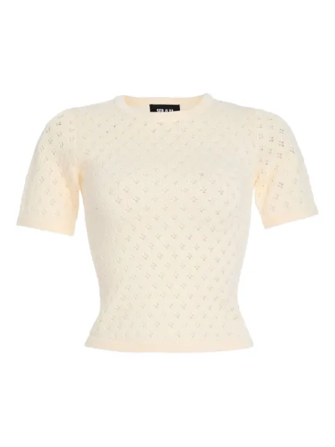 SEROYA Josie knitted top Neutrals SPF25495012