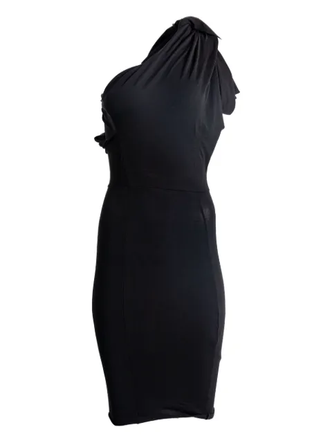 Rick Owens draped one-shoulder midi dress Black RP02E4521JN