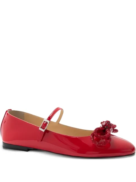 MACH & MACH bow embellished ballet flats Red PF24S0741010PAT