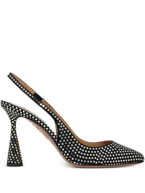 Aquazzura studded slingback heels Black AREHIGP0DME00S