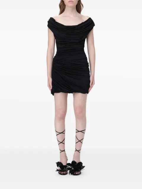Magda Butrym cowl-neck draped mini dress Black 184524