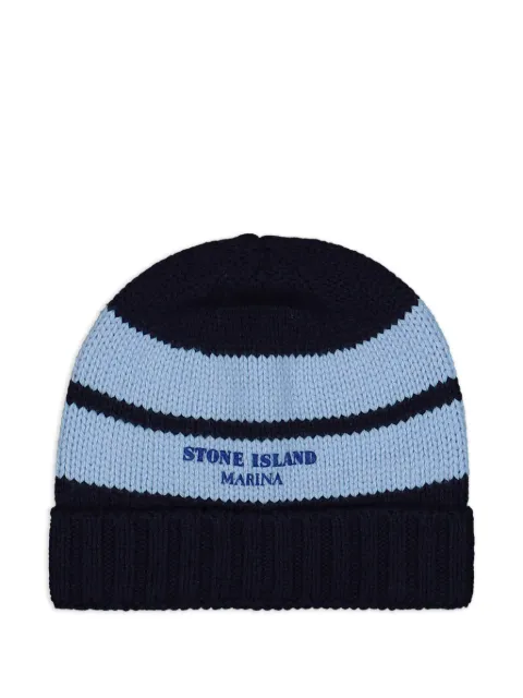 Stone Island striped-pattern beanie Blue K2S15N100006S00XD