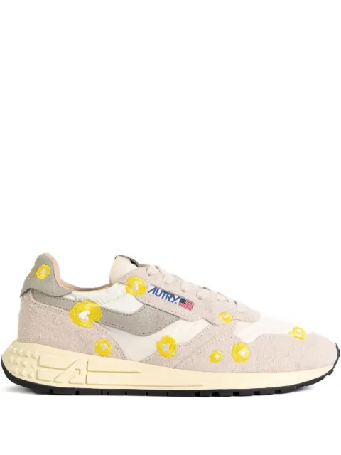 Autry floral-embroidery low-top sneakers Neutrals WWLMEF01