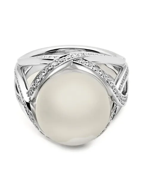 Mikimoto 18K white gold M Collection pearl and diamond ring White MRA10256NDXW
