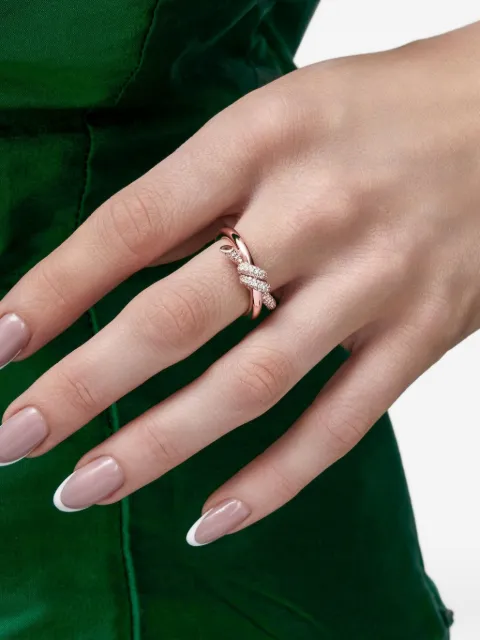 Tiffany & Co. Pre-Owned 18K rose gold Knot diamond ring Gold 69683304