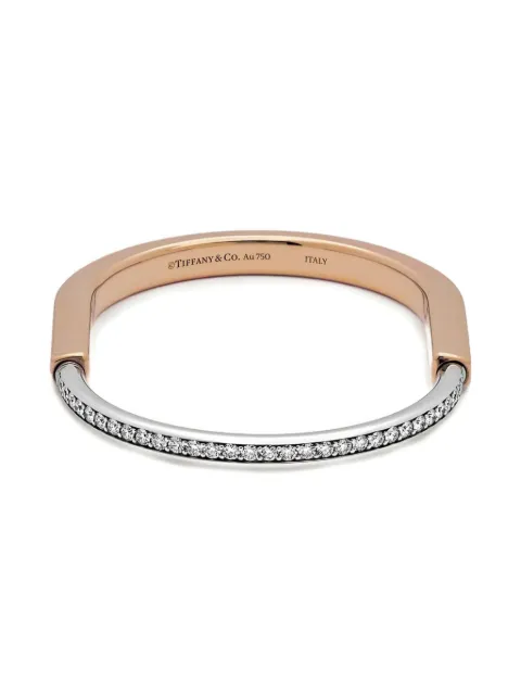 Tiffany & Co. 18K white and rose gold Lock diamond bracelet Pink 70158337