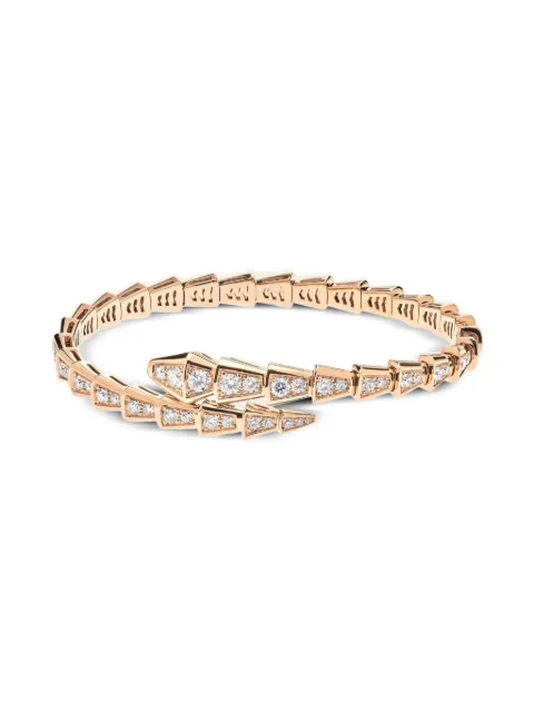 Bvlgari 18K rose gold Serpenti Viper diamond bracelet Pink 353792