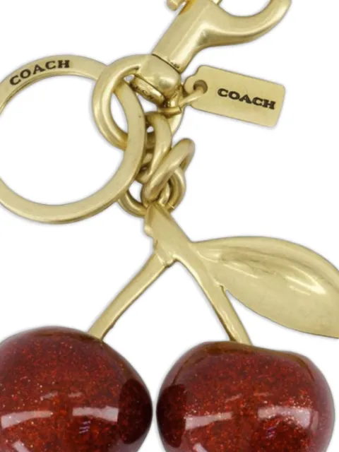 Coach Cherry glitter keyring Gold 77840