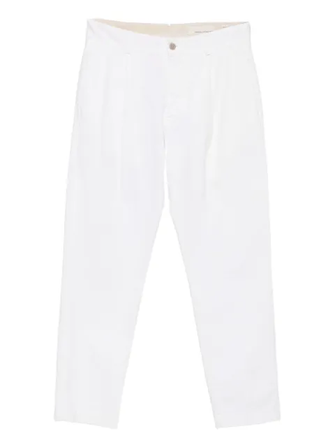 original vintage style pleated-front cotton-blend trousers White SIRIO200