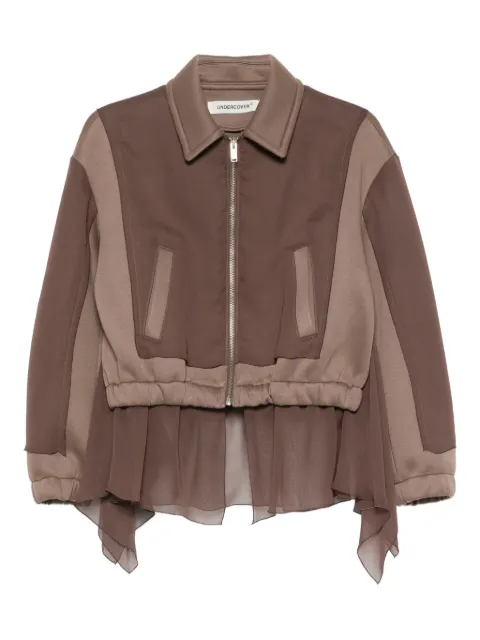Undercover draped-panel bomber jacket Brown UP2E1205