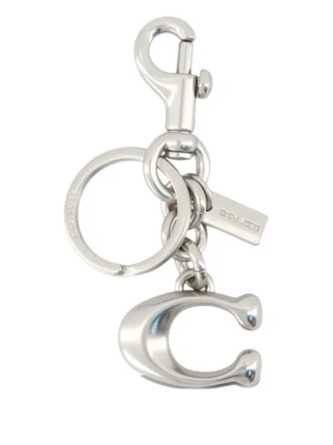 Coach Keyfobs logo-plaque keyring Silver 1635