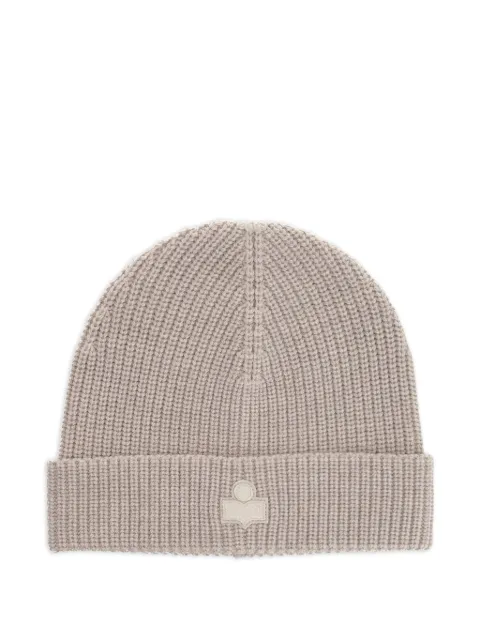ISABEL MARANT Bayle logo beanie Neutrals BE015MFAA4L01A