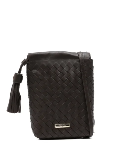 Aspinal Of London Hudson woven mini crossbody bag Brown 042294635590000