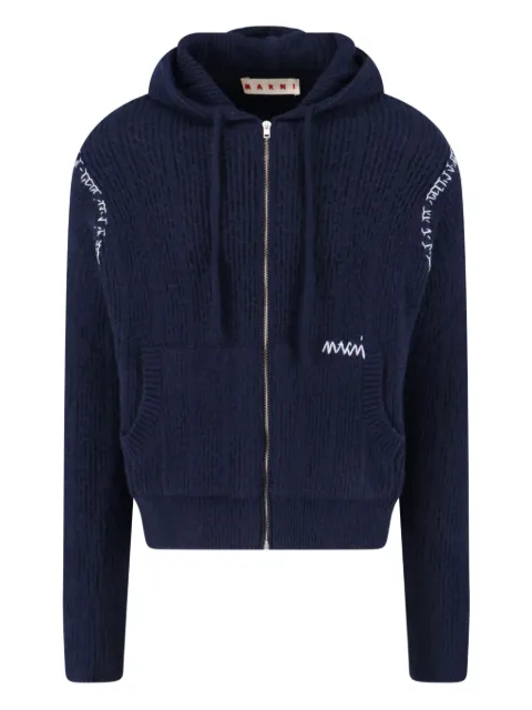 Marni hooded zip-up cardigan Blue CDMG0171A0UFZ351
