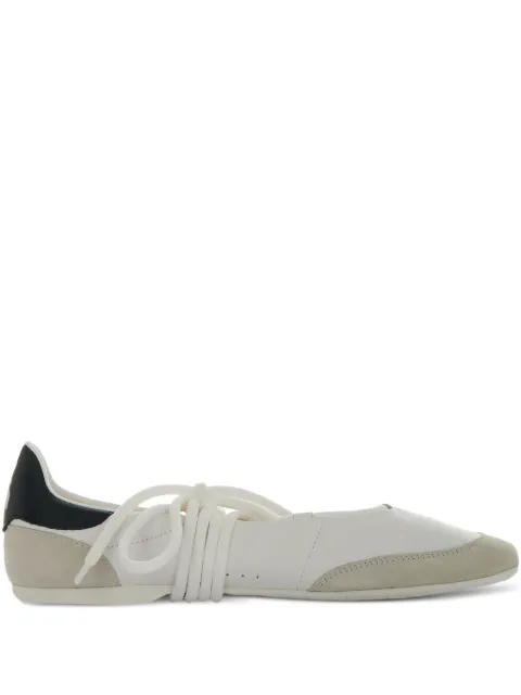 Patrizia Pepe leather lace-up ballet flats White 8Z0123L150W101