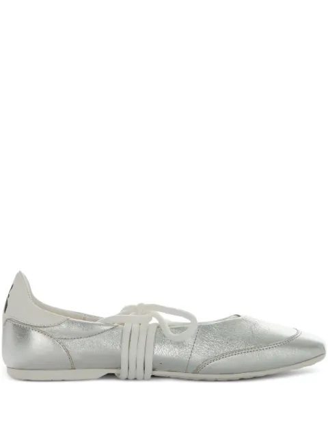Patrizia Pepe lace-up leather ballet flats Silver 8Z0123L031