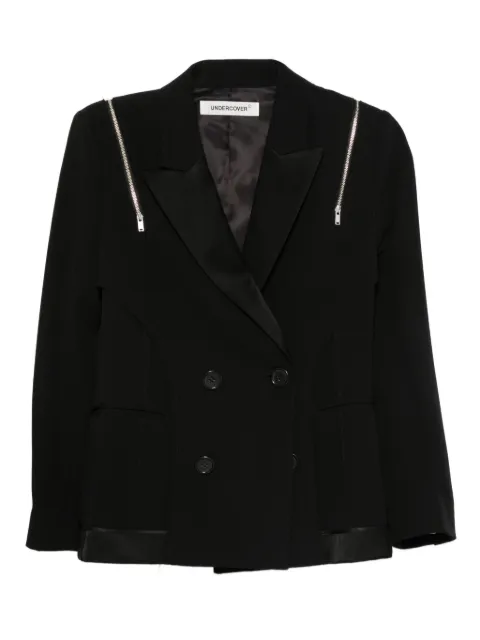 Undercover zip-detail double-breasted blazer Black UP2E1102