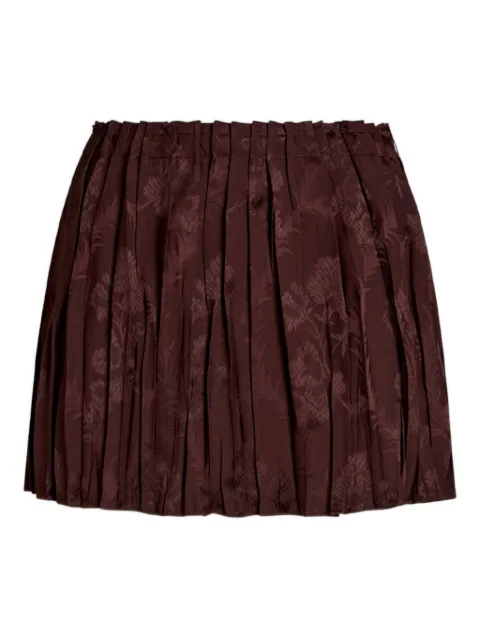 ETRO pleated floral skirt Brown WRFA016699TJB41