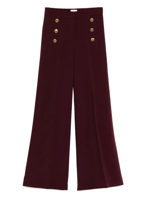 Seductive Bridget button-detailed wide-leg trousers Red 9266716101