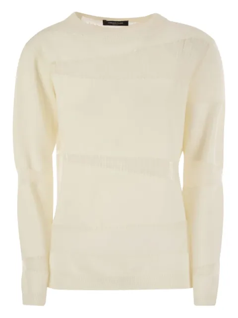 Fabiana Filippi diagonal-insert long-sleeves sweater Neutrals MAD225F507L64025