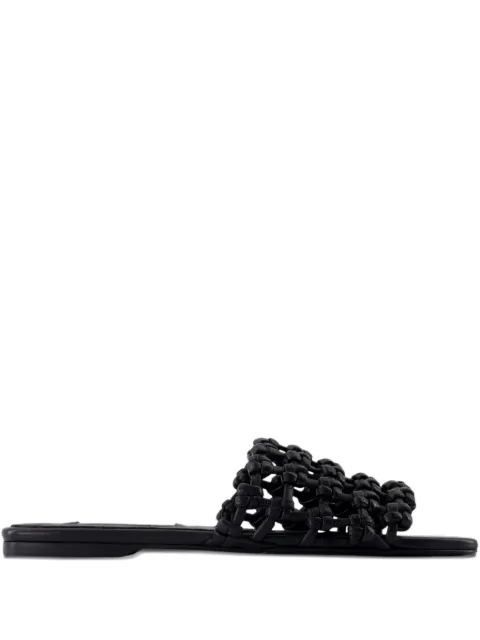 TOTEME braided-leather bandeau slides Black 253WAS0244LE0146001