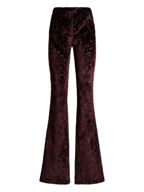 ETRO jacquard chenille trousers with lace effect Red WREA002699JMD03