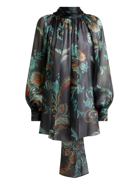 ETRO daffodil-motif high-neck blouse Black WRJA015099SA1M0
