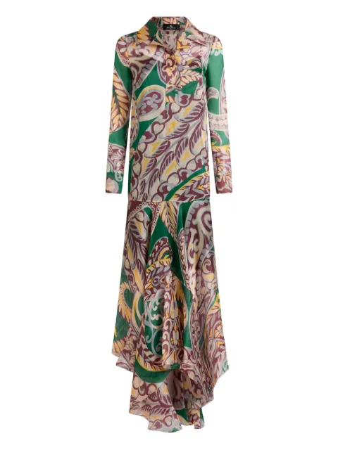 ETRO paisley-print ruffled maxi dress Green WRHA047499SA1K3