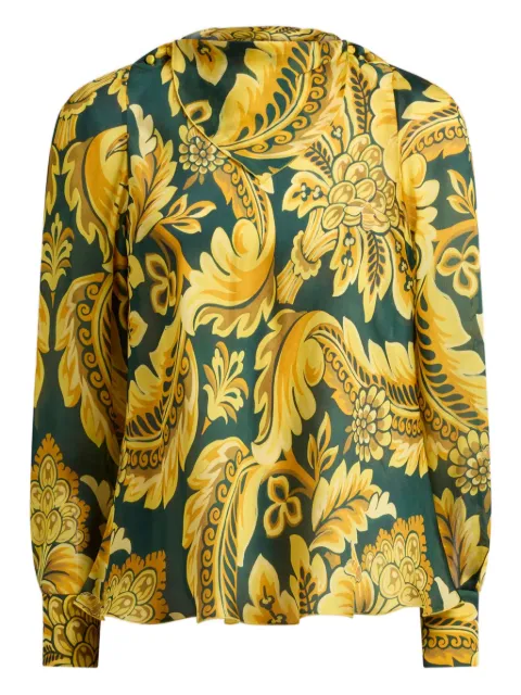 ETRO flower-bee motif blouse Green WRJA015599SA1K7