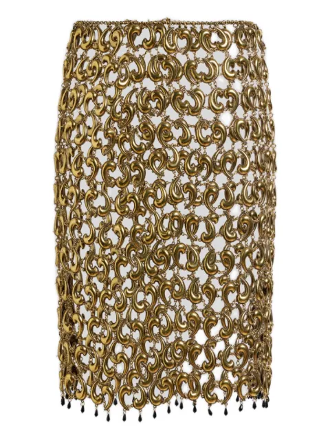 ETRO skirt with see-through metal Paisley details Gold WRFA0169AR407