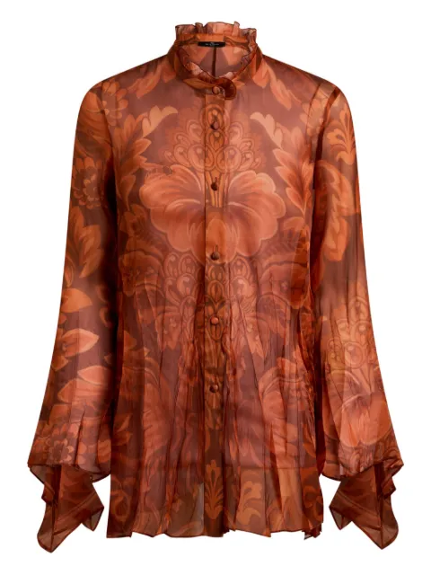 ETRO pleated floral-print shirt Red WRIA009099SA1K2