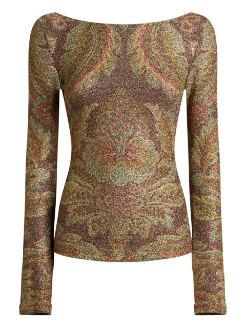 ETRO paisley glitter top Brown WRJA015299IAS59