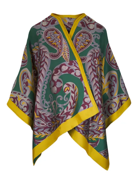 ETRO paisley-motif cape Green WRBD0004AQ290