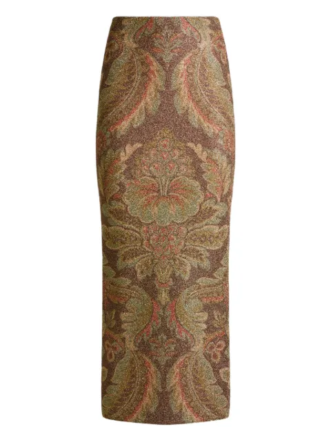 ETRO paisley-pattern midi skirt Brown WRFA004099IAS59