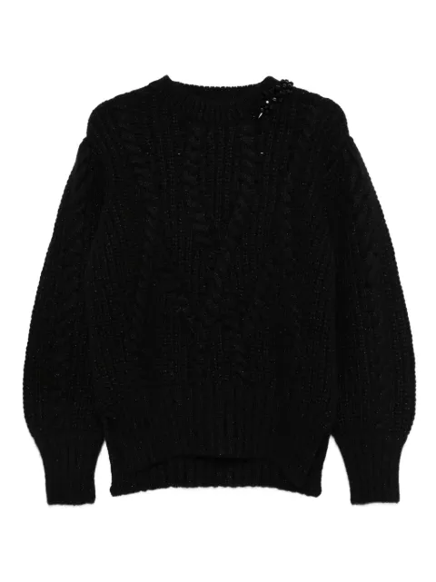 Simone Rocha embellished cable-knit sweater Black MZMK4B0665CHUNKYCABLEBLACKJET