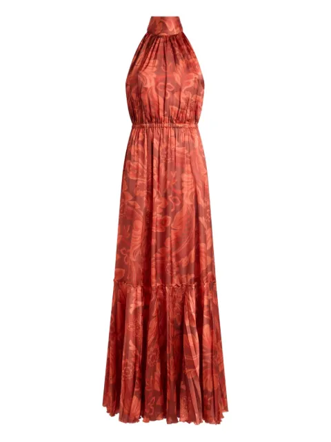 ETRO floral-print pleated maxi dress Red WRHA048899SA1L3