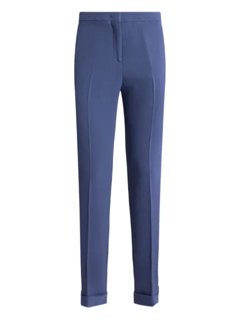 ETRO Cady cigarette cuffed trousers Blue WREA000299TUDH3
