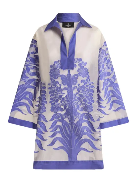 ETRO floral-print midi dress Blue WRPA002399TJA89