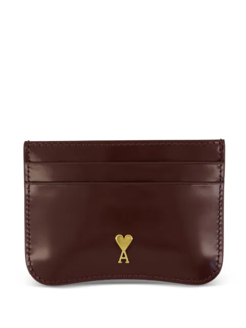 AMI Paris Paris Paris heart logo leather cardholder Brown USL706AL0139692