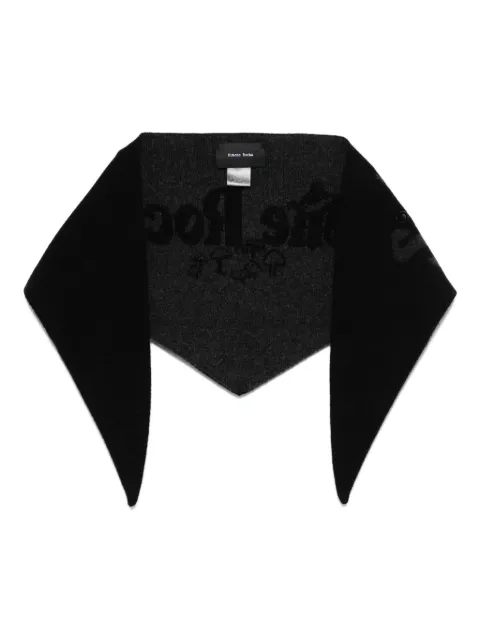 Simone Rocha graphic-logo neckerchief KIMK3WDB0669MERINOCASHMEREBLACKCHARCOALJET