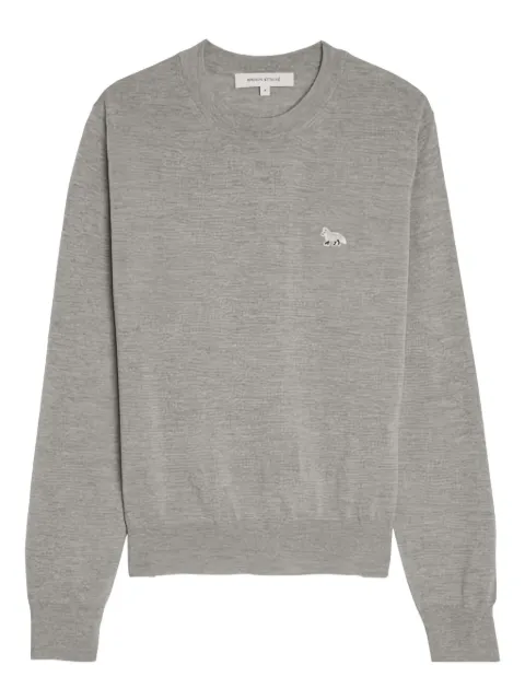 Maison Kitsuné Baby Fox-patch wool sweatshirt Grey MW00816KT1036H131
