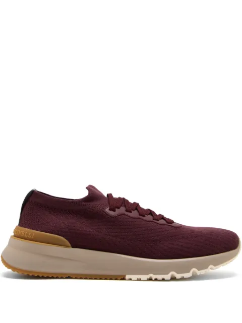 Brunello Cucinelli knitted lace-up sneakers Red MZUPMBO252CDS54