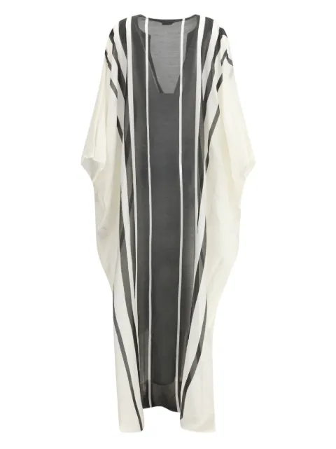TOM FORD striped V-neck maxi dress Black KF0062FAP240