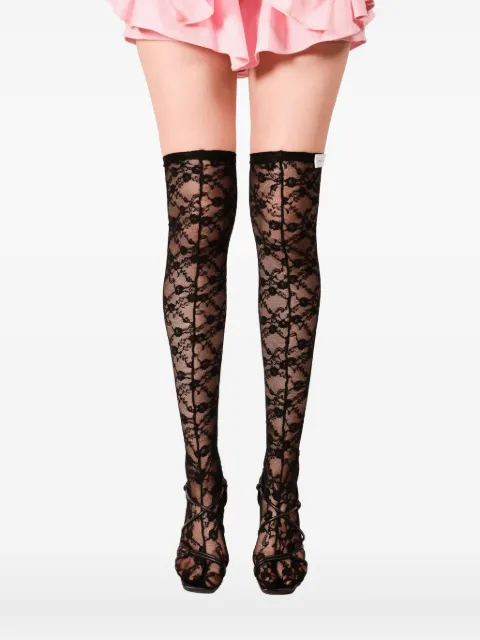 Ioana Ciolacu Brody Longer lace-patterned stockings Black IC26LS04