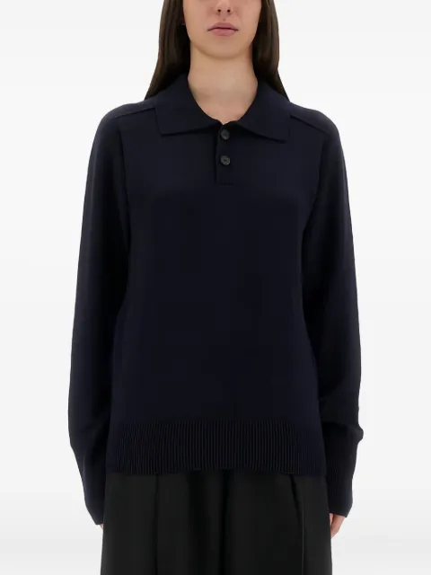 Studio Nicholson collared merino polo shirt Blue SARKSN1503NAVY