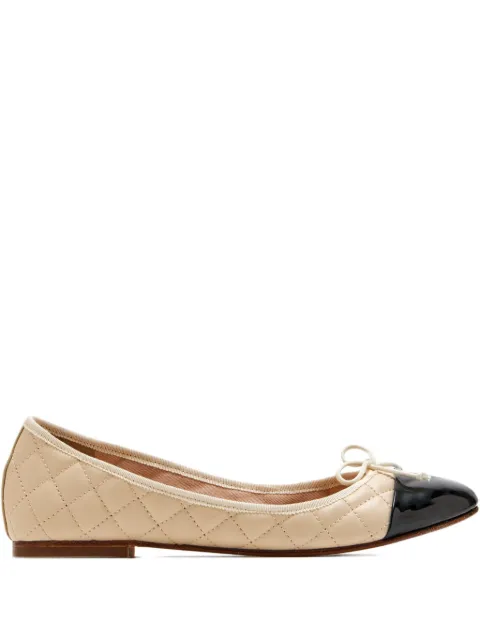 HOUSE OF BALLERINAS quilted contrasting toecap ballet flats Neutrals INESBEI